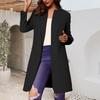 Fashionable Women's Coat Trend Plus Size Tweed Long Suit Jacket Stylish And Elegant Solid Color Coat
