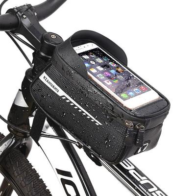 RZAHUAHU Wasserdichte Oberrohr-Fahrradtasche - Mountain-/Rennrad Lenker- & Satteltasche mit Handyhalter.
