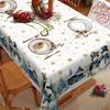 Christmas Snowman Gold Snowflake Waterproof Tablecloth Rectangular Party Wedding Holiday Decor