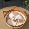 Cat Rattan Bed Round Hand Woven Kitten Bed Summer Wear-resistant Cooling Bed Indoor Sleeping House M/L Size Pet Accessories