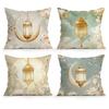 Ramadan-Themed Lantern Flowers Pillowcase Bedroom Sofa Cushion Cover 100% Polyester Living Room Cushion Pillowcase Home Decor