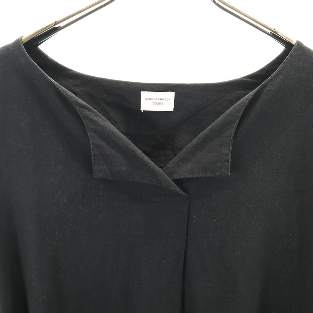 URBAN RESEARCH DOORS Linen Blend Short Sleeve Skipper One Piece M Black Women Used