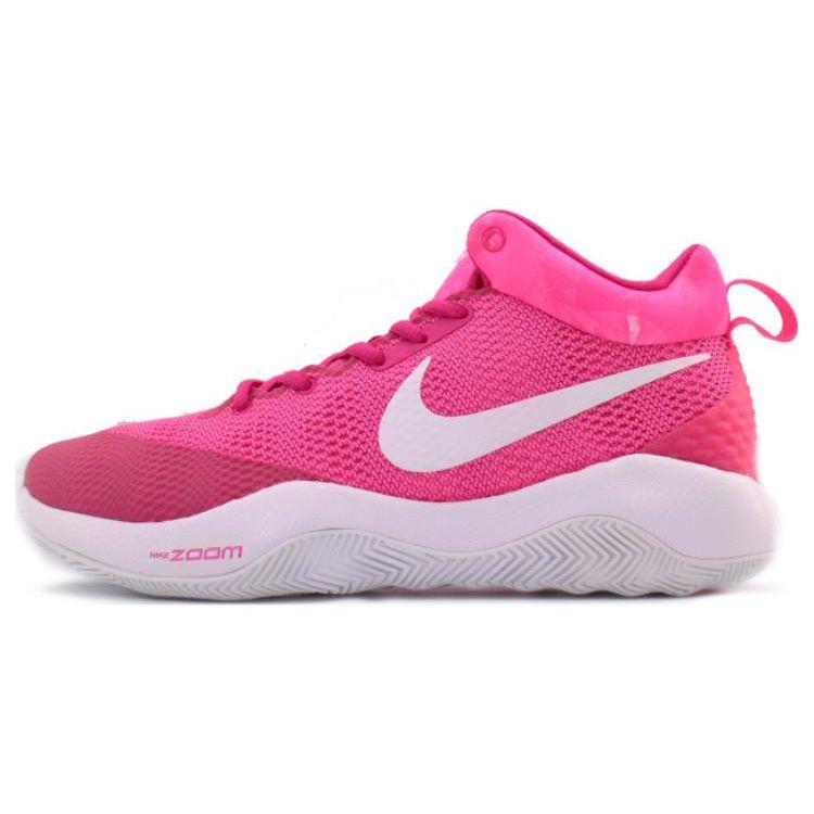 Nike Zoom Rev EP Fashion Versatile Shock Absorption Slip Resistant Durable Mid-Top Basketball Shoes Men sneaker Pink White 852423-616