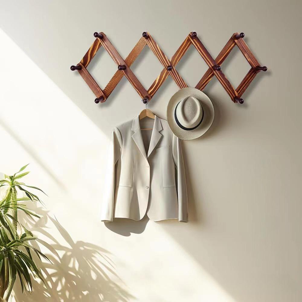 

Настенная вешалка-гармошка с 13 крючками, расширяемые вешалки для бейсболок на стену, деревянная настенная вешалка для пальто, вешалка для сумок