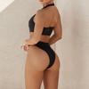Women Swimsuit Hollow Out Halter Neck One-piece Wireless Monokini