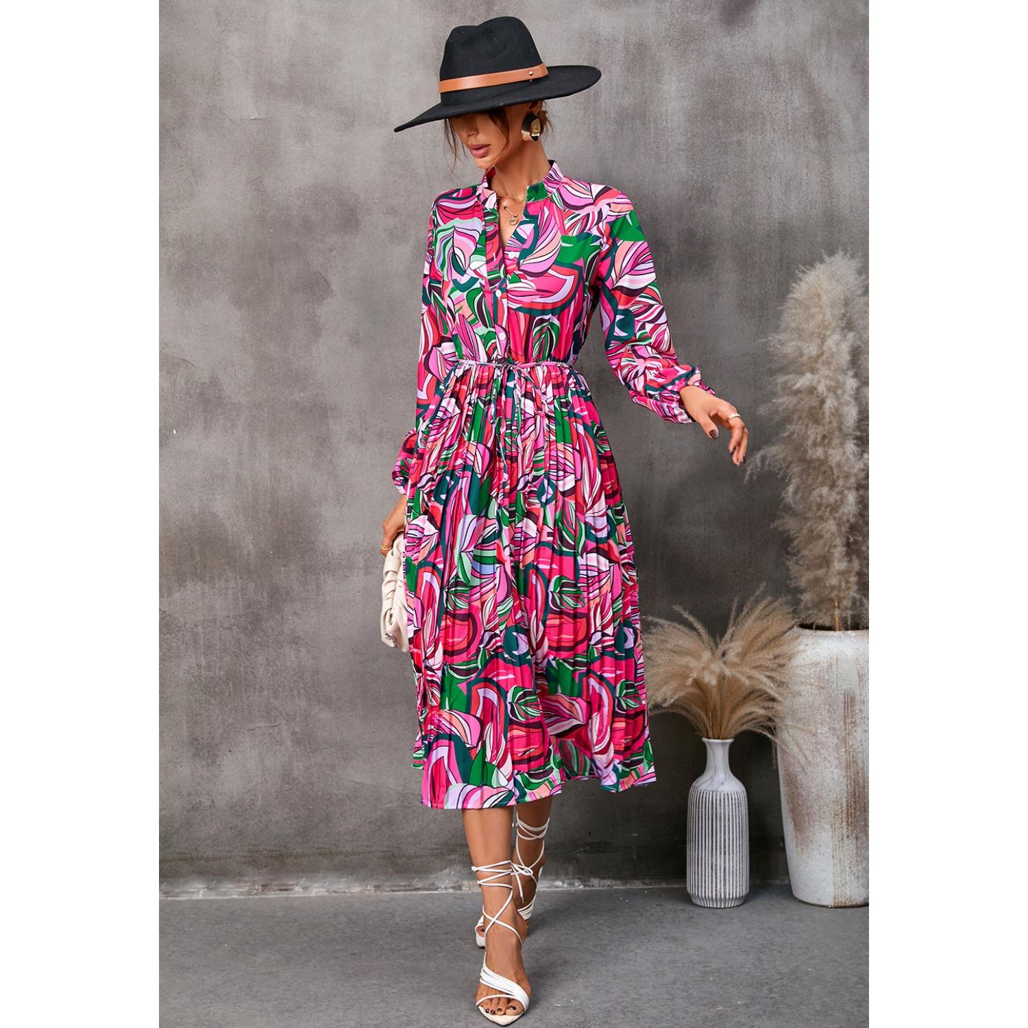 

2025 Новые модные тенденции платья весна-лето платья с принтом на талии модные женские XXL