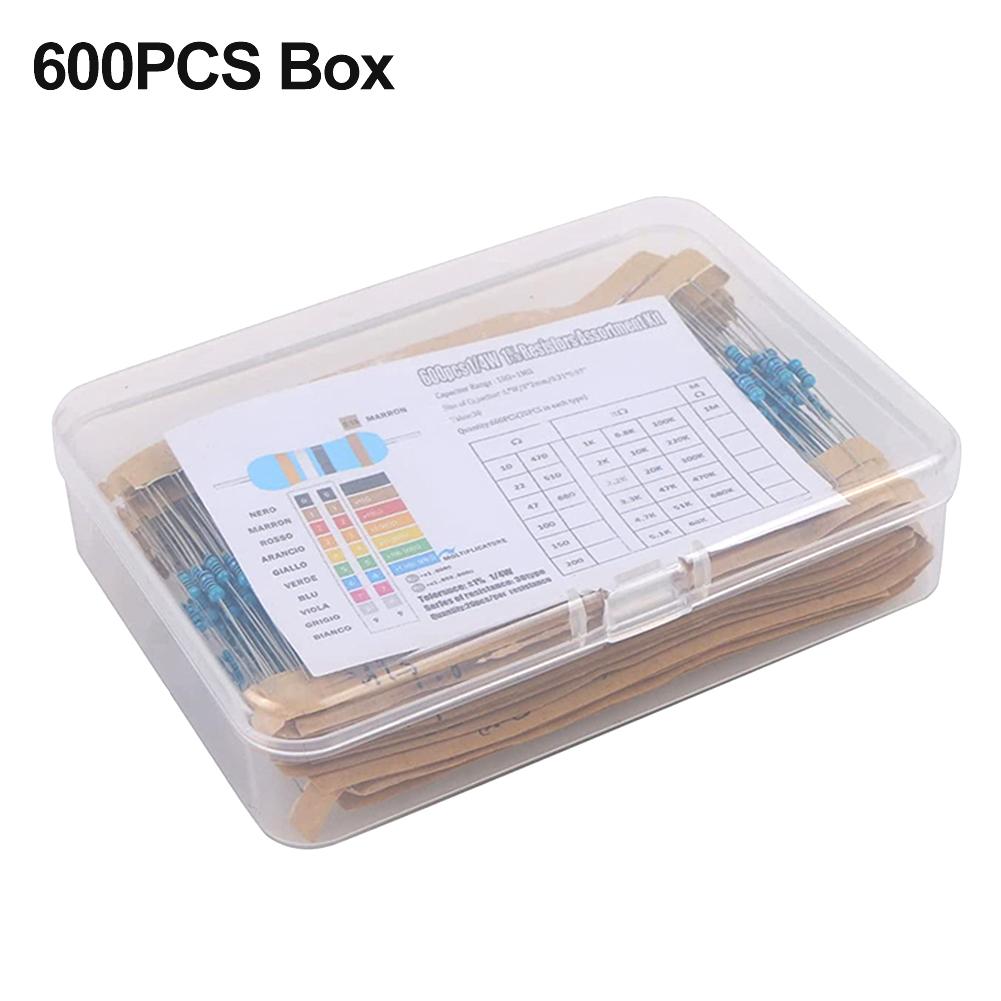 300 or 600 Metal Film Resistor Pack Assorted Kit High Precision Low Noise 30 Kinds 10R To 1M Resistance