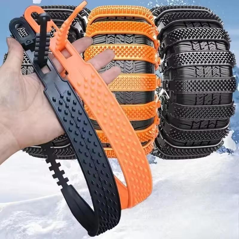 Emergency Car Snow Chains, Ten Pieces, Widen and Thicken Plastic Anti-Skid Ties, Winter Wheel Tyre Safety Equipment