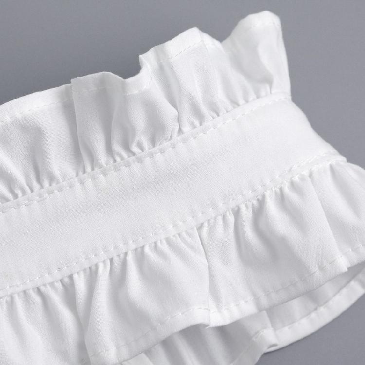 Vintage Dam Rynkad Krage Ärmar Set För Mode Dam Kontorsdam Manschetter Ärmar för Olika Tillfällen