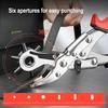Stainless Steel Leather Perforated Punch Pliers, Rotating Multi-slot Belts and Watches with Punches, Handheld Eye Punch Tools for Leather Crafting