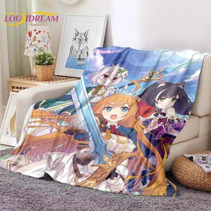LoveUnholyc Decke RPG Decke Princess Connect Decke Spiel Anime Flanelldecke für Bett Sofa Reisen Weihnachtsdecke