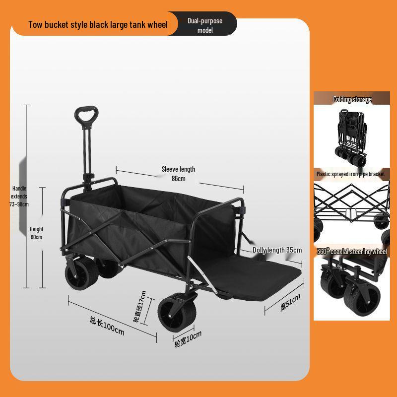 2025 Foldable Outdoor Camping Cart - Lightweight Picnic and Campsite Trolley