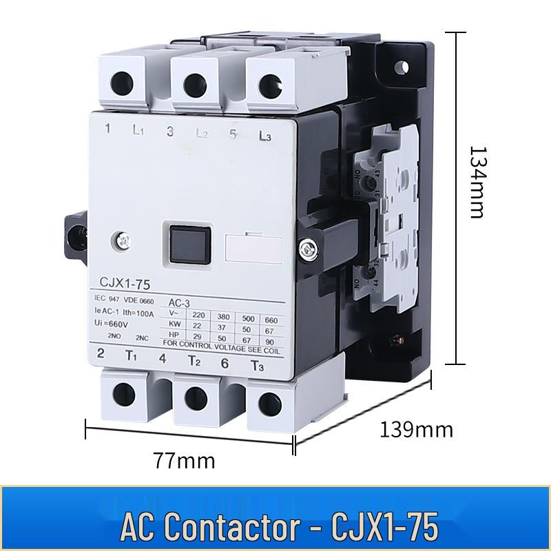 Silver Contacts AC Contactor CJX1-63: 75-400A, 380V
