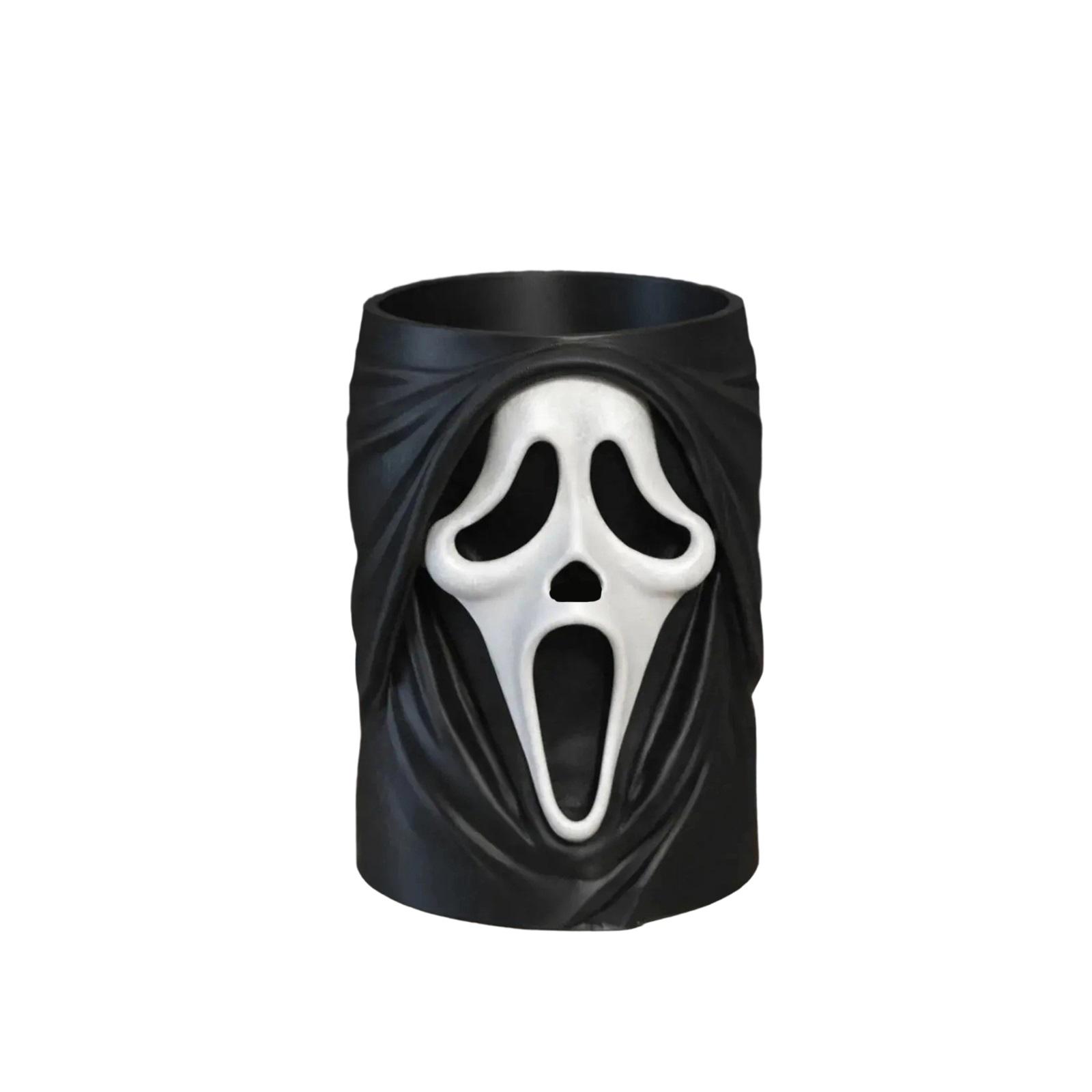 

3D Printed Hollow Sculpted Mask Design Container Popcorn Bucket 20cm Height 15cm Diameter Collectible Toy Model Display One Size