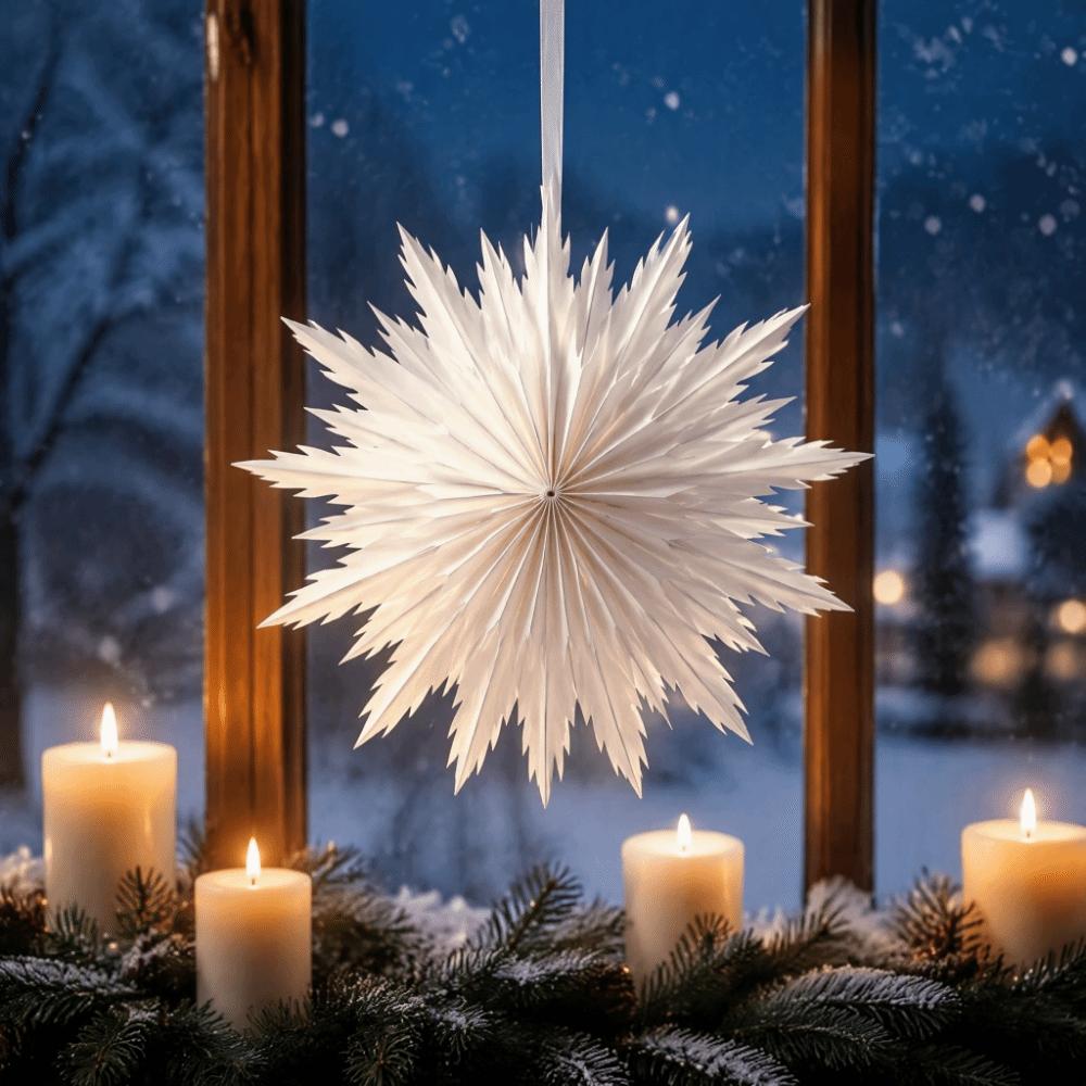 Lightweight Paper Star Decoration Three-Dimensional Winter Decoration Winter-Themed