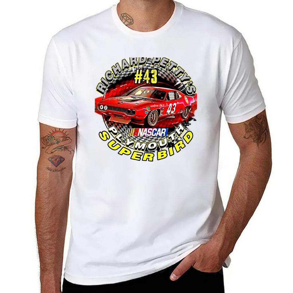 Nascar Richard Pettys 43 Plymouth Superbird 1970 Vintage Racing Car Tshirt Quick Dry Training Short Sleeve Tee Tshirt