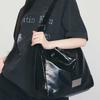 Matin Kim MATIN EYELET POINT LAYERED BIG SHOULDER BAG - Black (Seoul Edition)