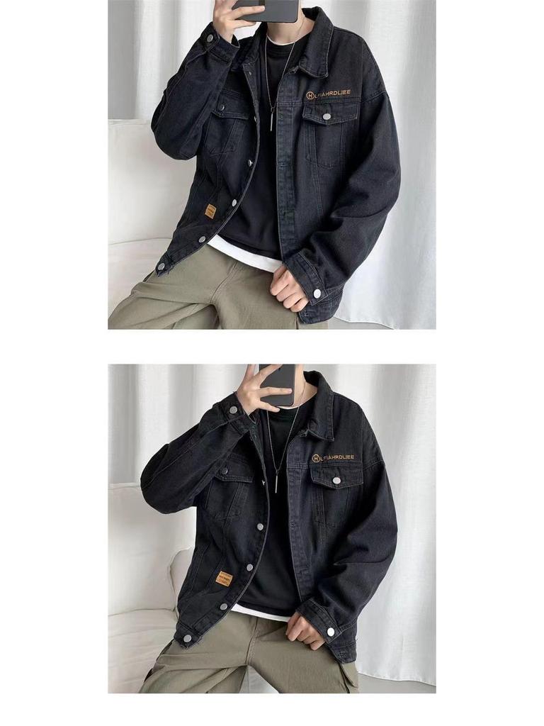 Men's Plus Size Denim Jacket - Fat-Friendly, Loose, Trendy Student Style