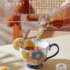 JOYYE Flower Jade Ceramic Mug with Spoon