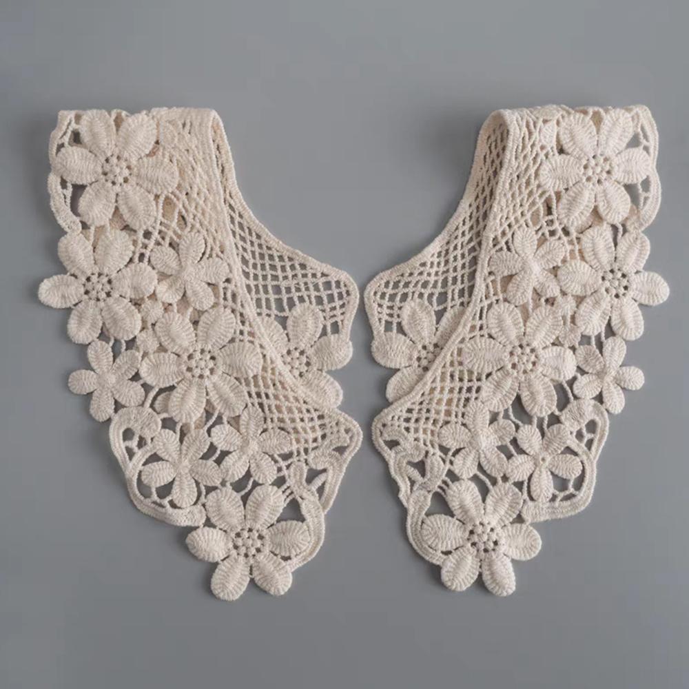 Lace Fabric Neckline Collar Detachable Fake Collar Embroidery Applique Neckline Hollow Out Diy Sewing Collar Sewing Accessories