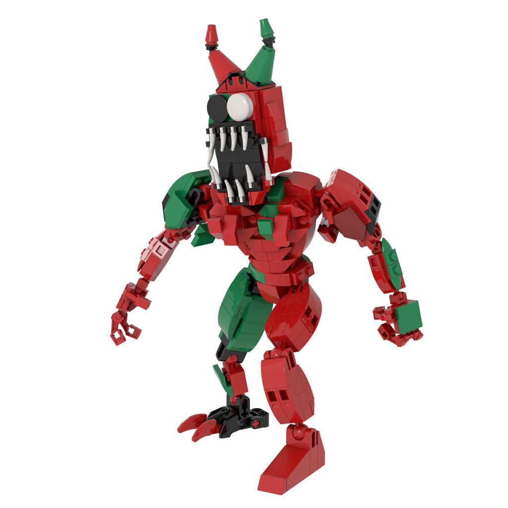 Monster Green Red Assembly Building Block Children Toy Model Desktop Ornament