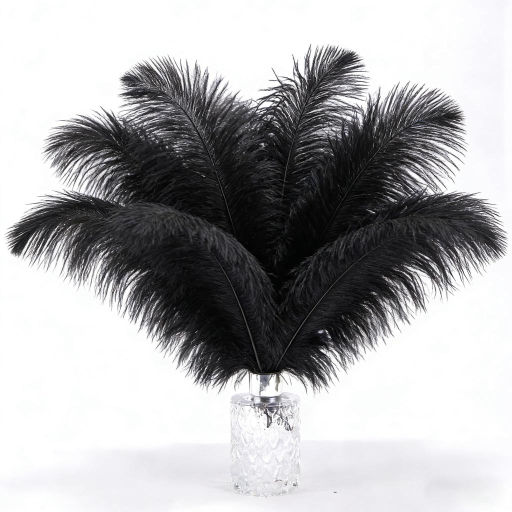 10pcs Ostrich Feathers, 11-13.8 inch(30-35cm) Natural Bulk White Feathers for Crafting Vase Wedding Party Home Christmas Day Decoration