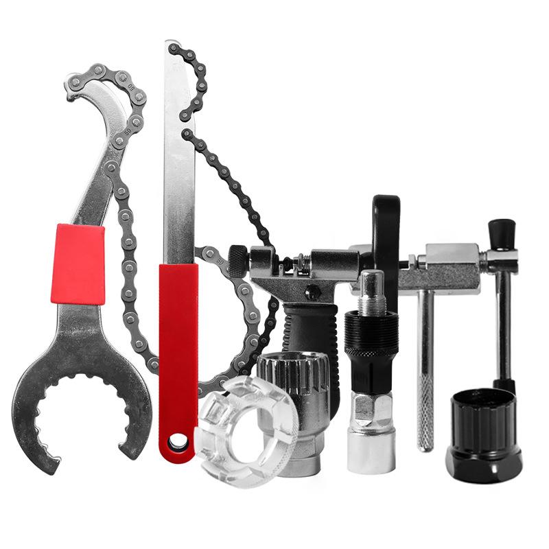 Durable Carbon Steel Bicycle Repair Tool Set Bottom Bracket Remover Chain Cutter Crank Puller Maintenance Kit