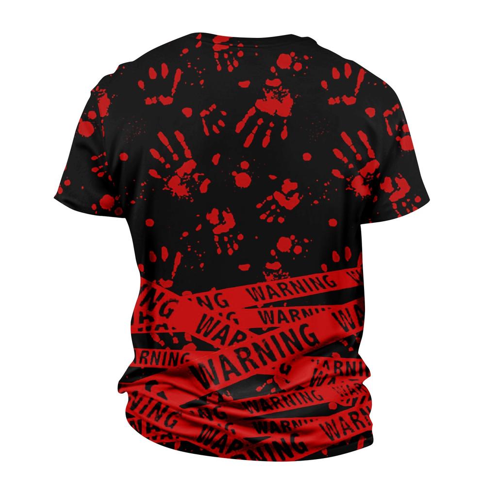 Halloween Print - Men's Printed Casual Round Neck Short Sleeved T-shirt