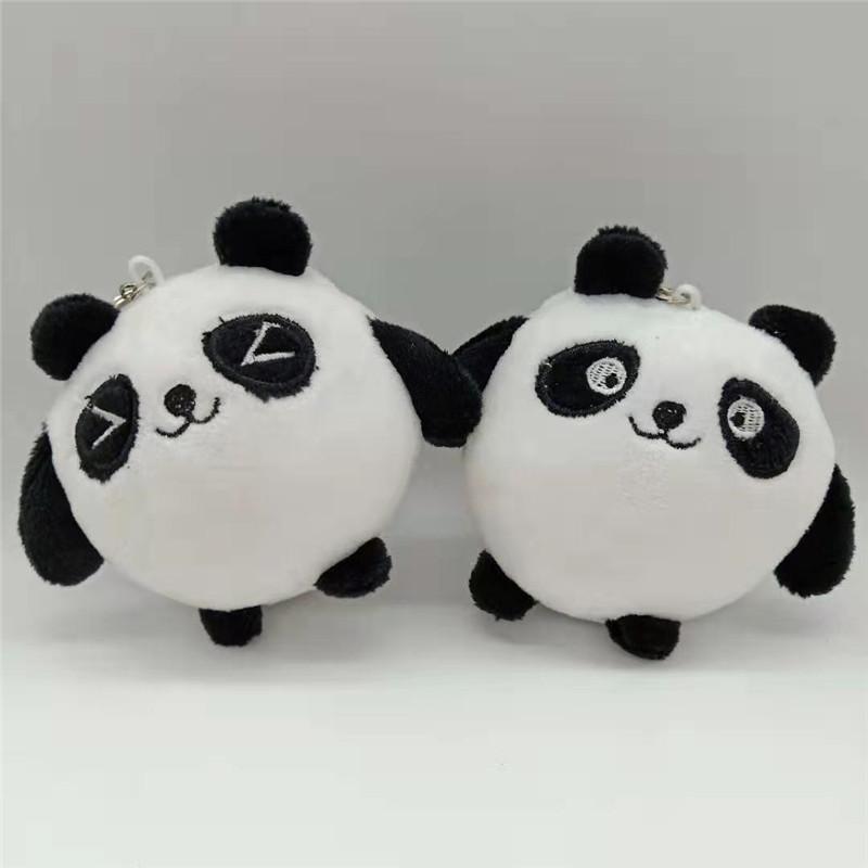 Plush Stuffed 1PCS 9CM Panda Plush Toy Animal Stuffed Toy PP Cotton Key Pendant To Send Children