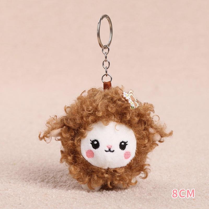 Soft Plush Sheep Keychain Lovely Appearance 3D Mini Animal Key Ring Holder Cute Bag Charm Car Pendant for Stocking Stuffers