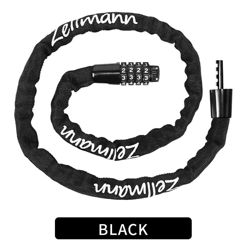 

ZELLMANN Bicycle Chain Lock Anti-Theft Bike Password Lock High Strength Road Mountain Bike Chain Locks MTB Password Lock чёрный