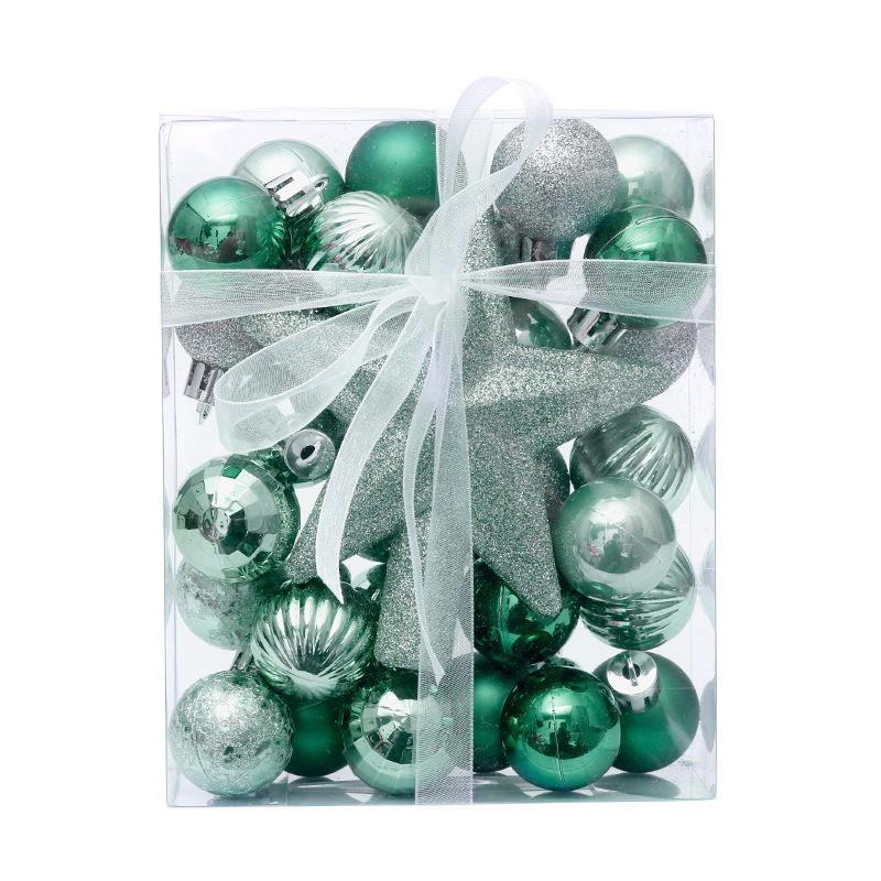 Christmas Tree Decorations Balls Set 30pcs 3cm Plastic With Topper Star Electroplated Xmas Ornaments Holiday Party