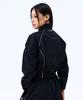 Mihak Metal Plate Piping Crop Warm-Up Jacket (Black)