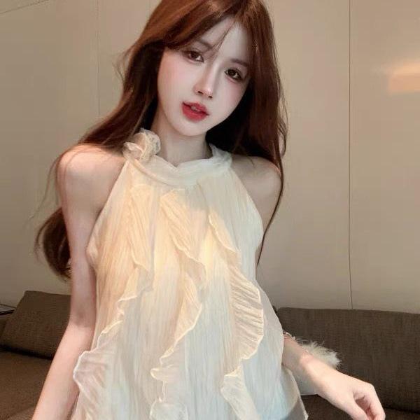 Summer Chic Off-Shoulder Floral Halter Top for Women