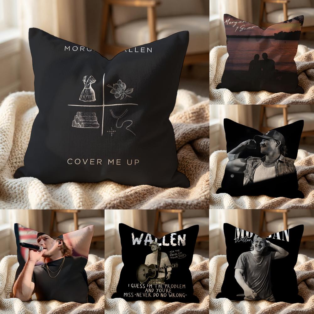 Morgan Wallen Cushion Cover Multi-Scene Pillow Cover for Home & Car - Reversible, Soft & Durable for Daily Use