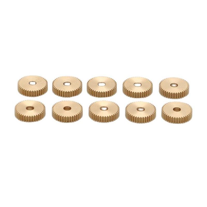 10PCS Modulus 0.2 Mini Brass Spur Gear 10T 12T 15T 20T 30T 40T Pinion Hole Dia.0.8/1/2mm Gears DIY RC Car Motor Shaft Connector