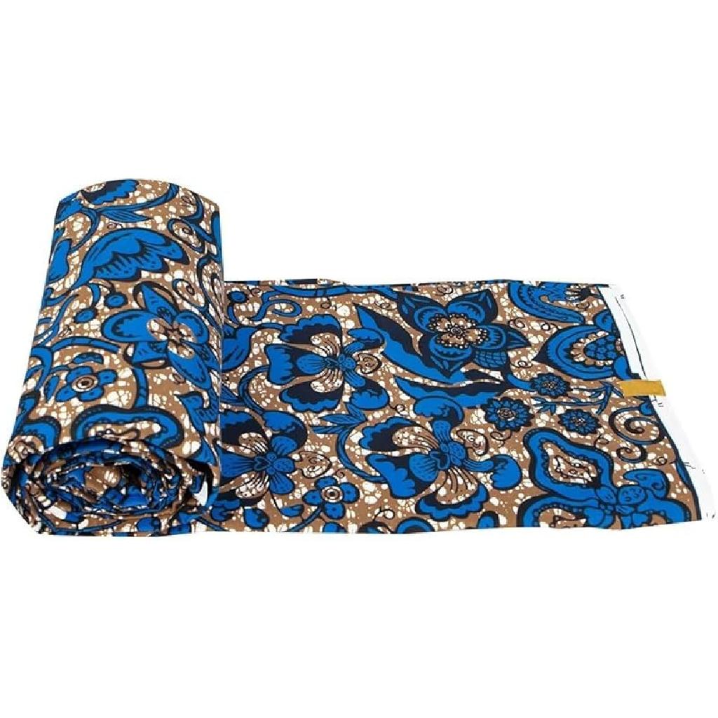 African Print Polyester Fabric Ankara Wax Tissu DIY Party Dress Sewing Material by 6 Yards