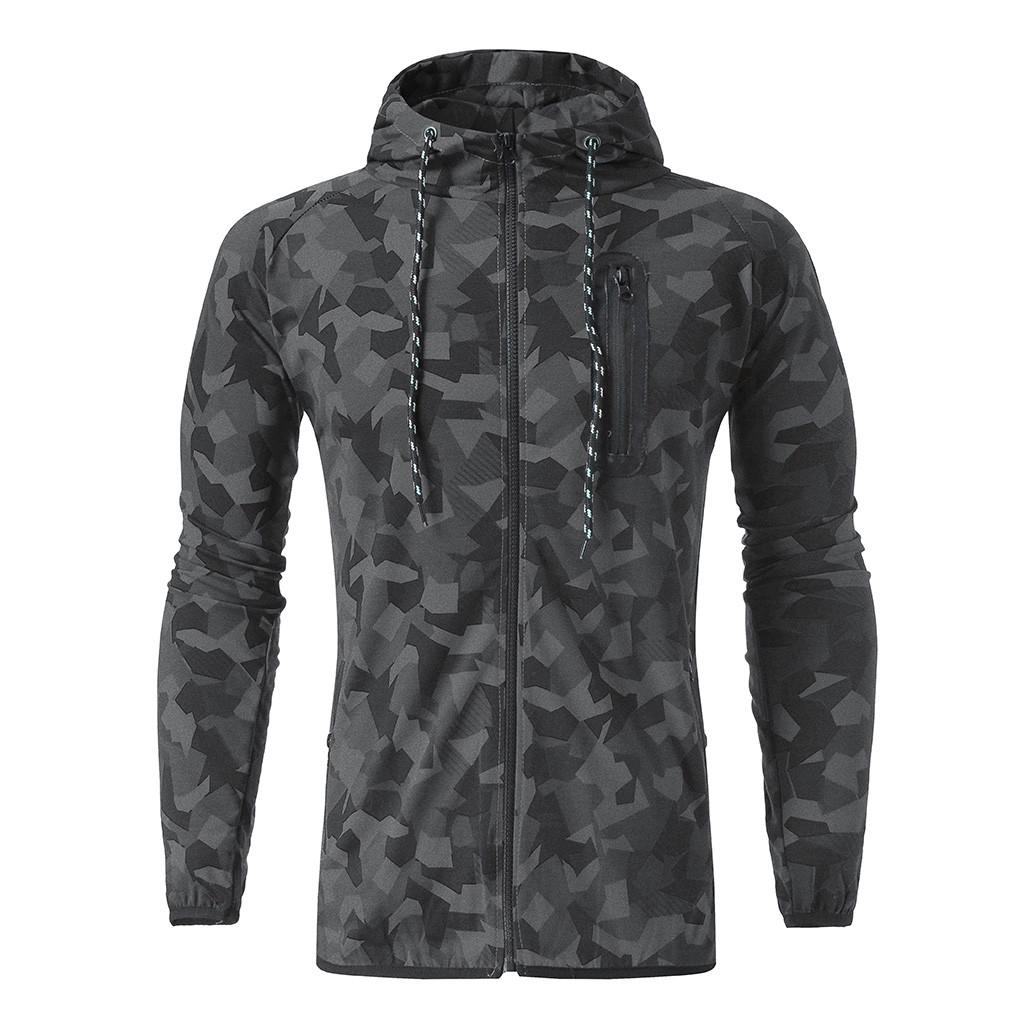 Men's  Print Zipper Sweatshirt Hooded Top Pants Sets Sports Suit Tracksuit