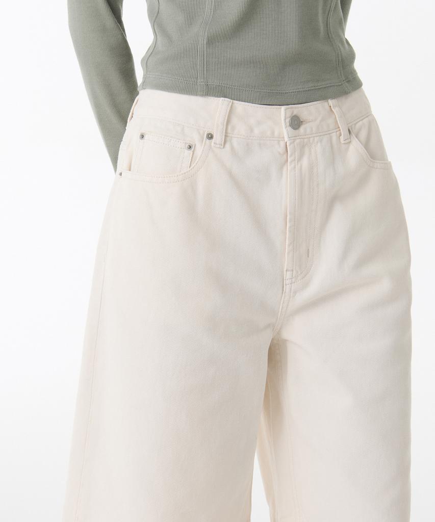 MUSINSA STANDARD WOMAN Women'S Wide Denim Shorts [Cream]