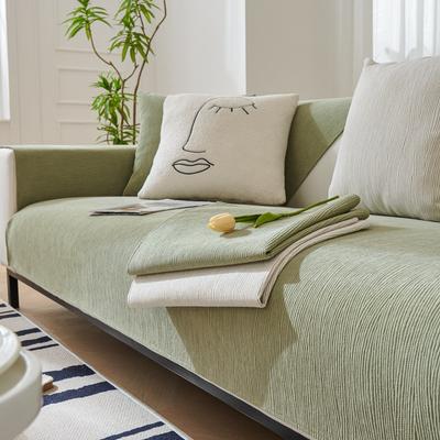 Sofa Kissen Universal für alle Jahreszeiten, Feiner Weiden-Chenille Bezug rutschfest, Einfacher All-Inclusive Universalbezug, Sommergrünes Sitzkissen