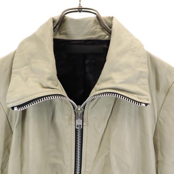 EKAM Sheepskin Leather Jacket L Light Gray Sheep Leather Women Used