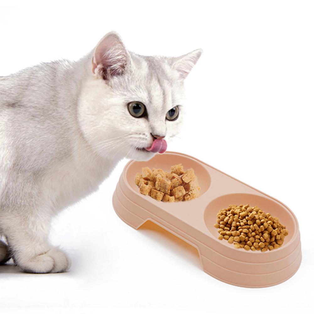 Double Pet Bowls Dog Food Water Feeder Dual-use Pet Drinking Dish Feeder Cat Puppy Feeding Supplies Small Dog Accessories