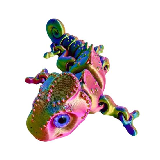 3D-gedrucktes Chamäleon Gelenkiges Flexibles Tierspielzeug mit Beweglichen Gelenken Stressabbau Fidget-Spielzeug für Erwachsene Heim- Büro- Schreibtischdeko