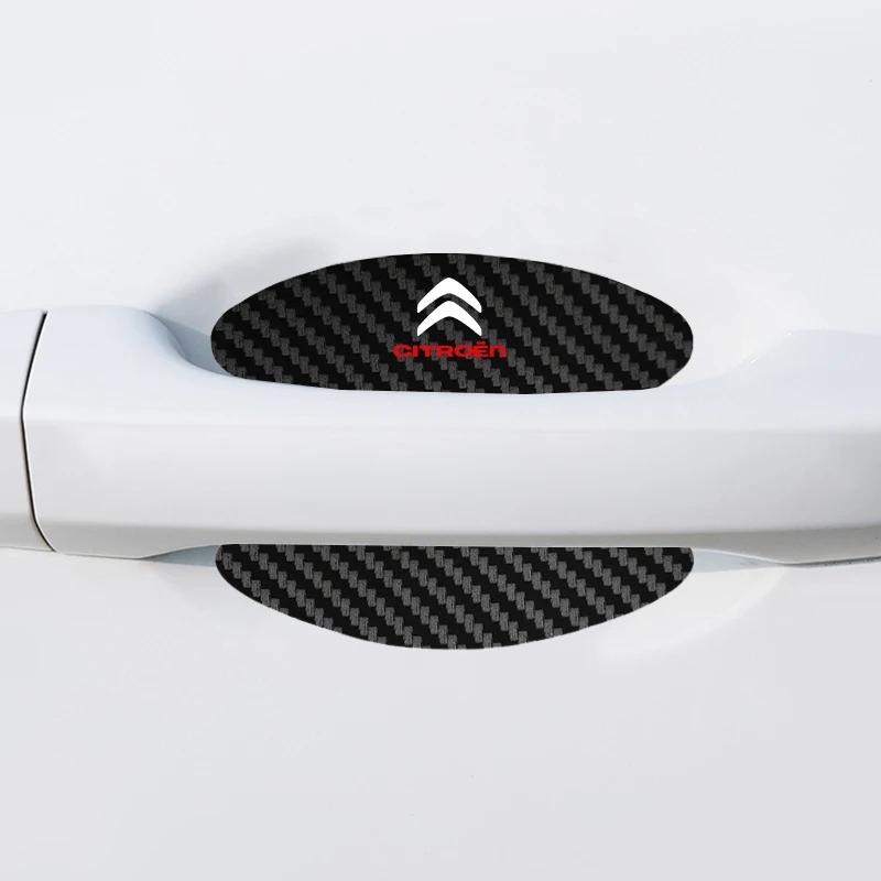 4 stycken Bil Dörrhandtag Skål Repskydd Kolfiberdekaler För Citroen C1 C2 C3 C4 C5 C6 C8 C4L DS3 DS4 DS5 DS5LS DS6