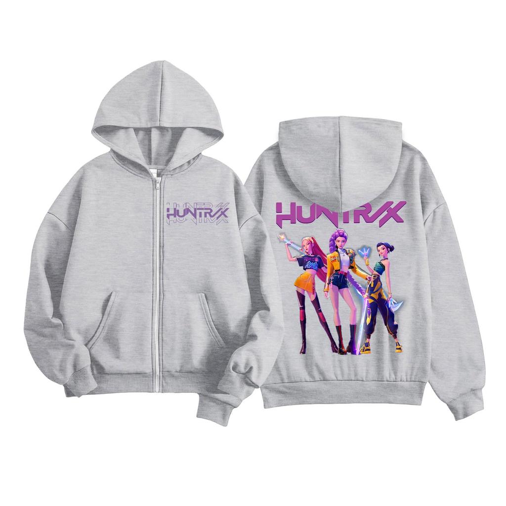 Kids Fashion Women's Lightweight Long Sleeve Zipper Hoodie Printed Hoodie With Pockets