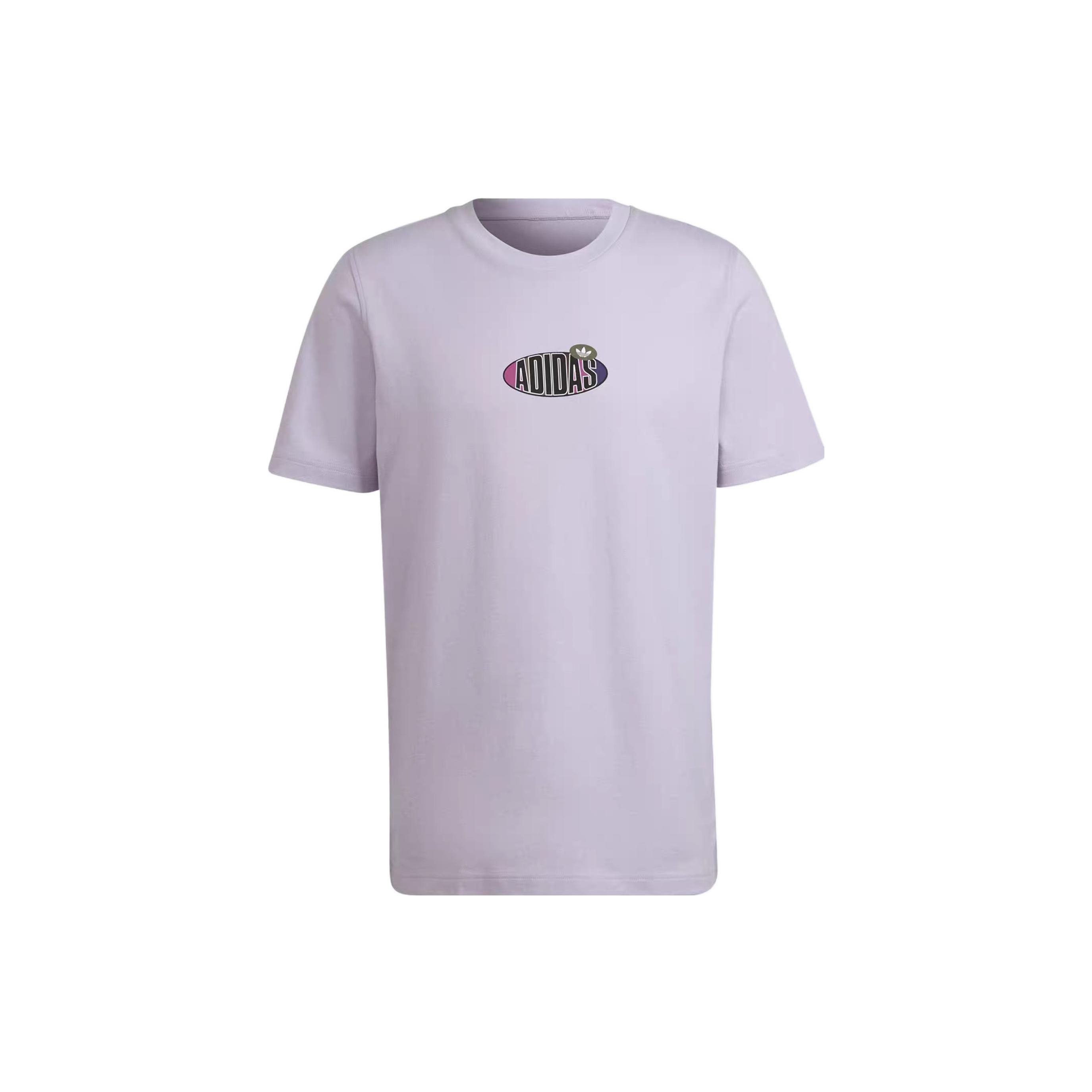 Men s adidas originals Minimalistic Alphabet Logo Printing Round Neck Short Sleeve White T-Shirt HI5273 M