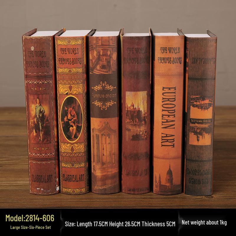 European Home Décor Soft Decoration Book - Indoor Cafe Photography Props Cardboard Craft Ornament Book