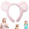 4Pcs Hair Hoops Set with Bear Themes Costume Headband Nose for Themed Performances Photography and Role Play Event