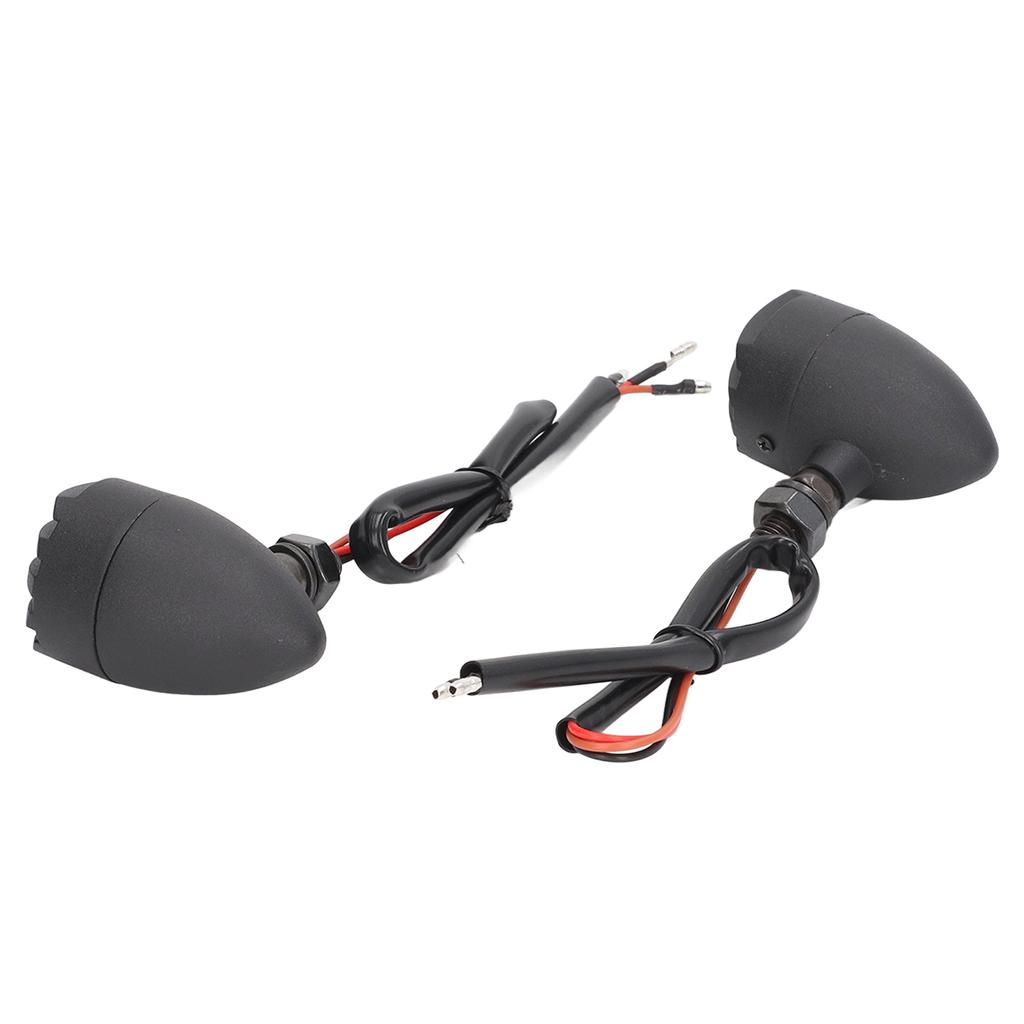Pair Motorcycle Turn Signal Light with Grill Cover 3 Wires Retro 10mm Installing Hole Universal Replacement
