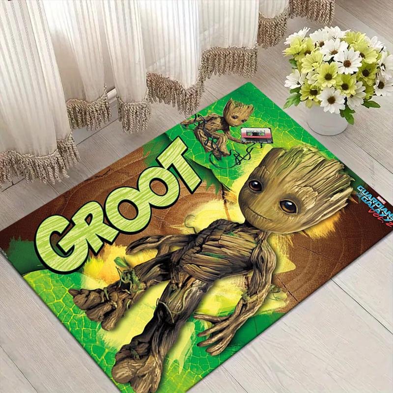 Groot Adventure Style Crystal Velvet Rug, Soft Anti‑Slip Crystal Velvet Carpet for Living Room Bedroom Home Decor